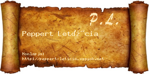 Peppert Letícia névjegykártya