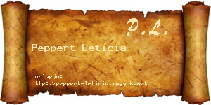 Peppert Letícia névjegykártya